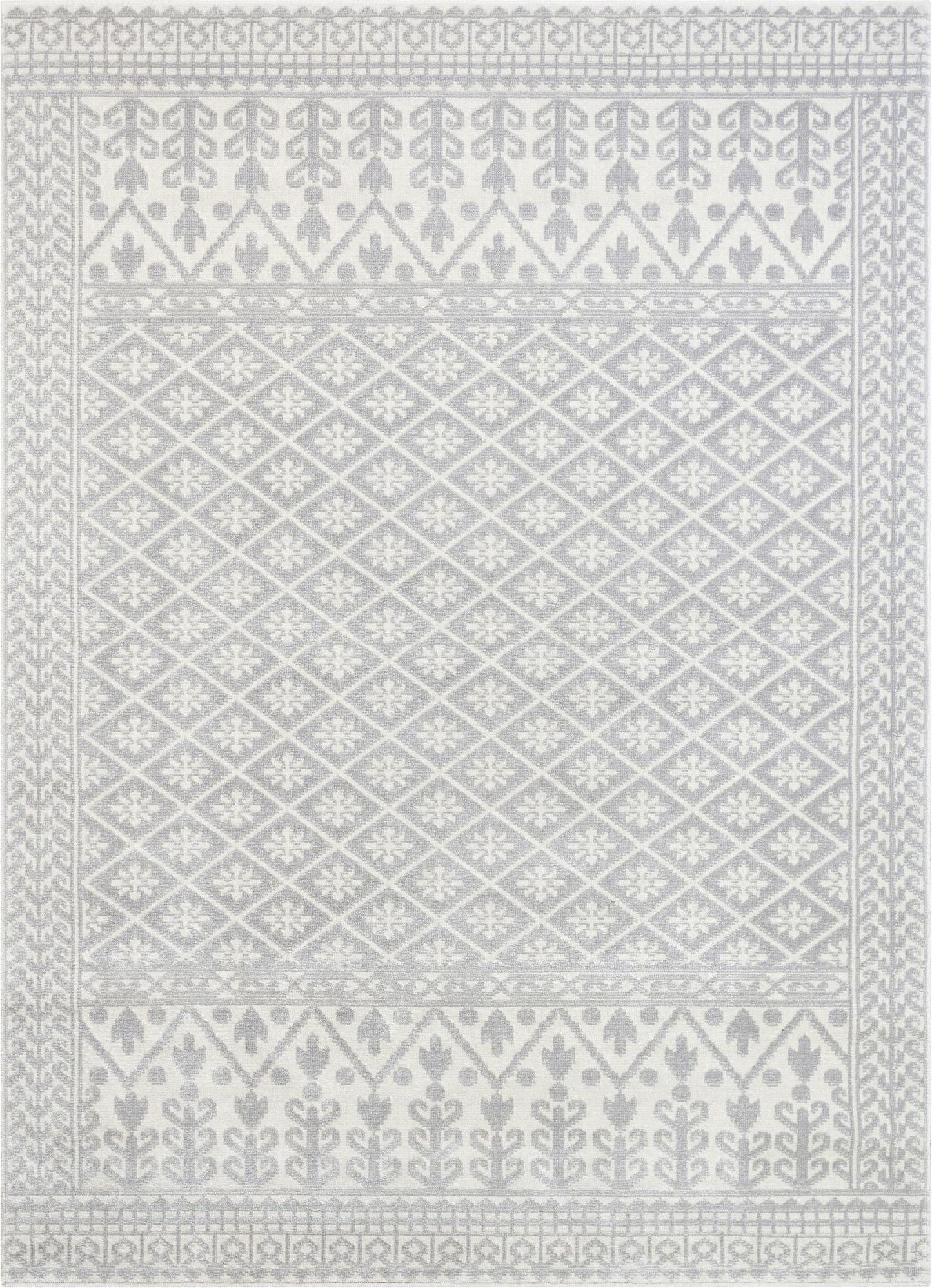 Clove Moroccan Tribal Light Grey Rug CD-07