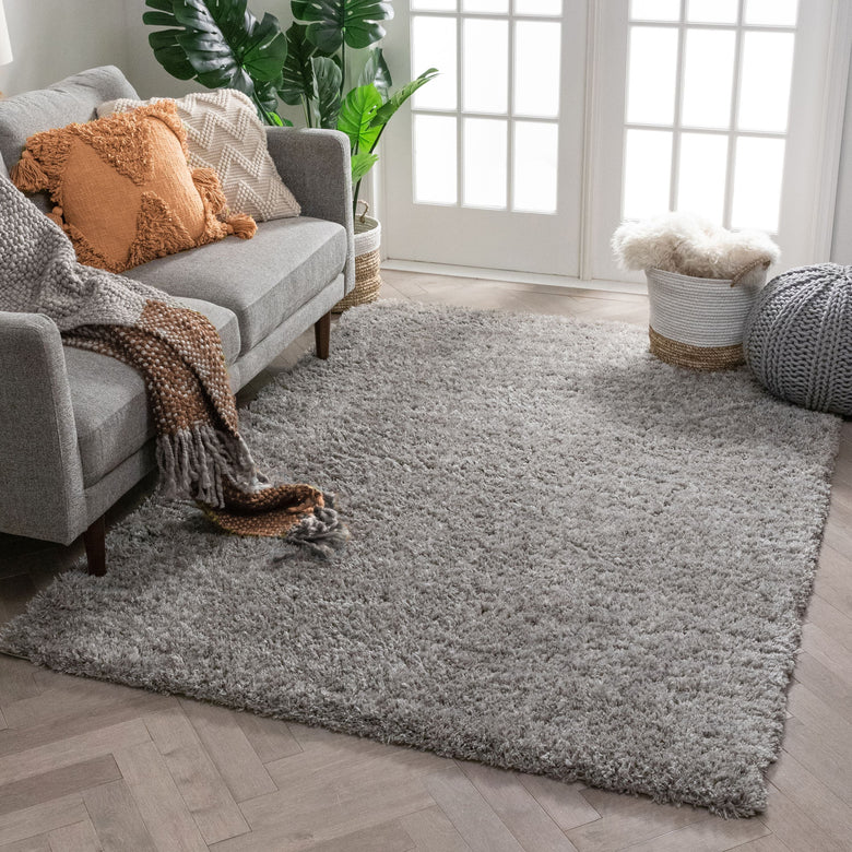 Olympic Silver Modern Shag Rug CE-07