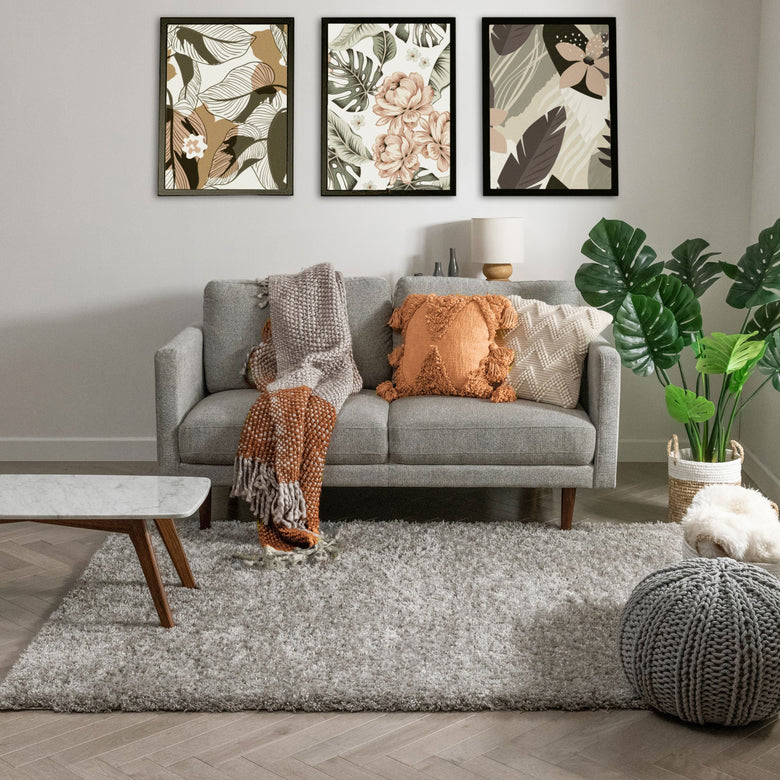 Olympic Silver Modern Shag Rug CE-07
