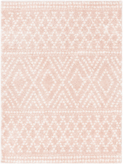 Evora Moroccan Diamond Pattern Blush Thick & Soft Shag Rug CE-19