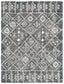 Braga Tribal Geometric Pattern Grey Thick & Soft Shag Rug CE-37
