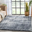Sintra Mid-Century Modern Geometric Pattern Blue Thick & Soft Shag Rug CE-64