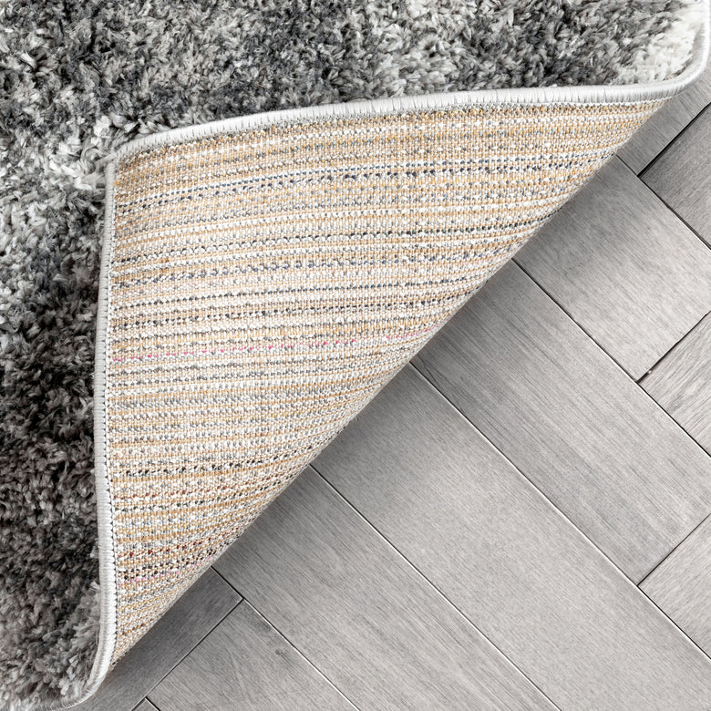 Tavira Modern Geometric Pattern Grey Thick & Soft Shag Rug CE-77