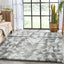 Tavira Modern Geometric Pattern Grey Thick & Soft Shag Rug CE-77