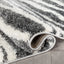 Faro Modern Coastal Waves Pattern Dark Grey Thick & Soft Shag Rug CE-87