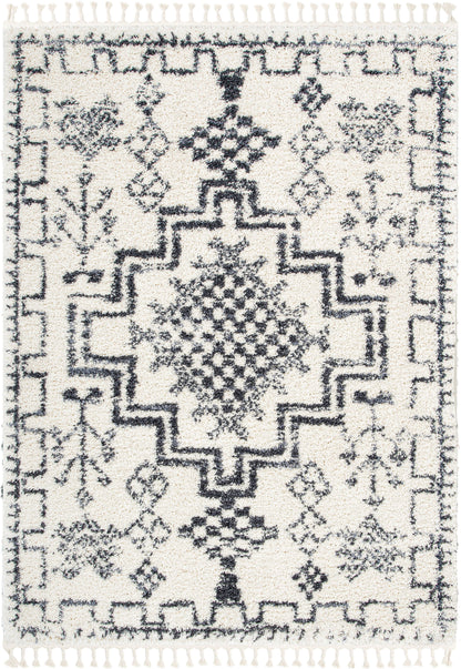 Magnolia Tribal Medallion Ivory Super Soft And Thick Shag Rug CH-42