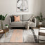 Fanos Modern Distressed Abstract Brush Strokes Salmon Grey Kilim-Style Rug CHA-20