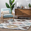 Ares Moroccan Diamond Trellis Ivory High-Low Shag Rug DEL-12