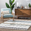 Briseis Moroccan Tribal Diamond Light Blue High-Low Shag Rug DEL-36