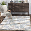 Thanatos Modern Geometric Ivory High-Low Shag Rug DEL-52