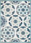 Cabo Bold Floral Blue Indoor/Outdoor High-Low Rug DO-334