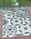 Cabo Bold Floral Blue Indoor/Outdoor High-Low Rug DO-334