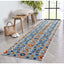 Audun Modern Geometric Indoor/Outdoor Blue High-Low Rug DO-404