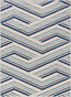 Neema Modern Geometric Indoor/Outdoor Grey Blue High-Low Rug DO-447