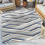 Neema Modern Geometric Indoor/Outdoor Grey Blue High-Low Rug DO-447