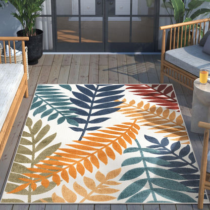 Mariah Ivory Multi Tropical Indoor Outdoor Rug DO-514