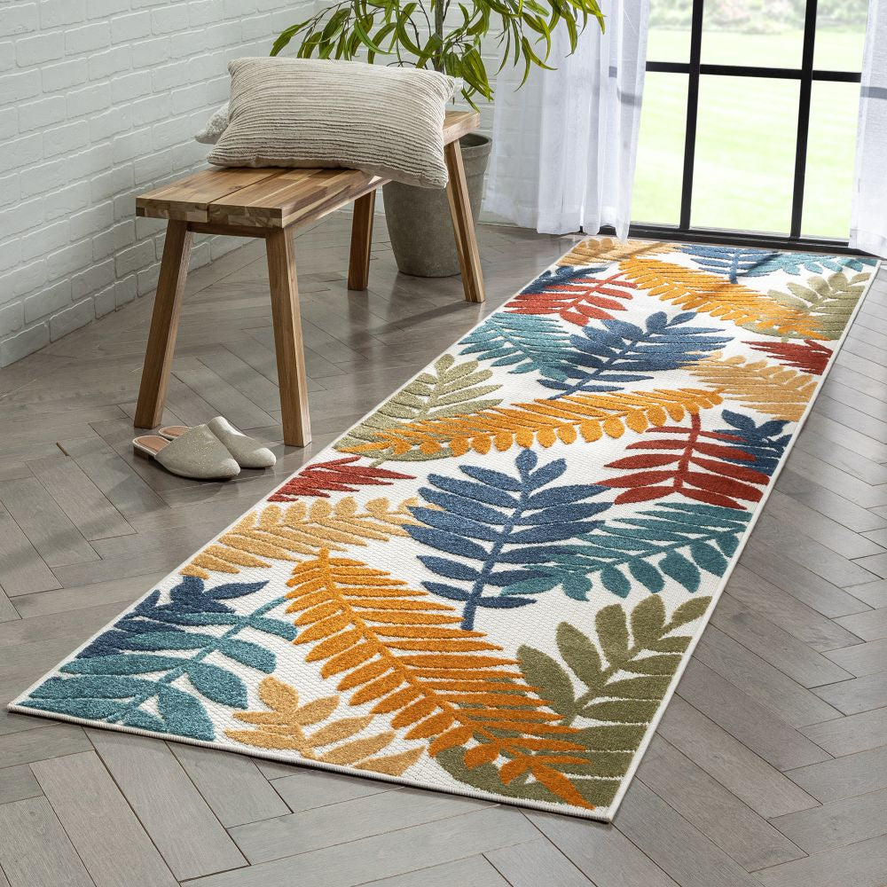 Mariah Ivory Multi Tropical Indoor Outdoor Rug DO-514