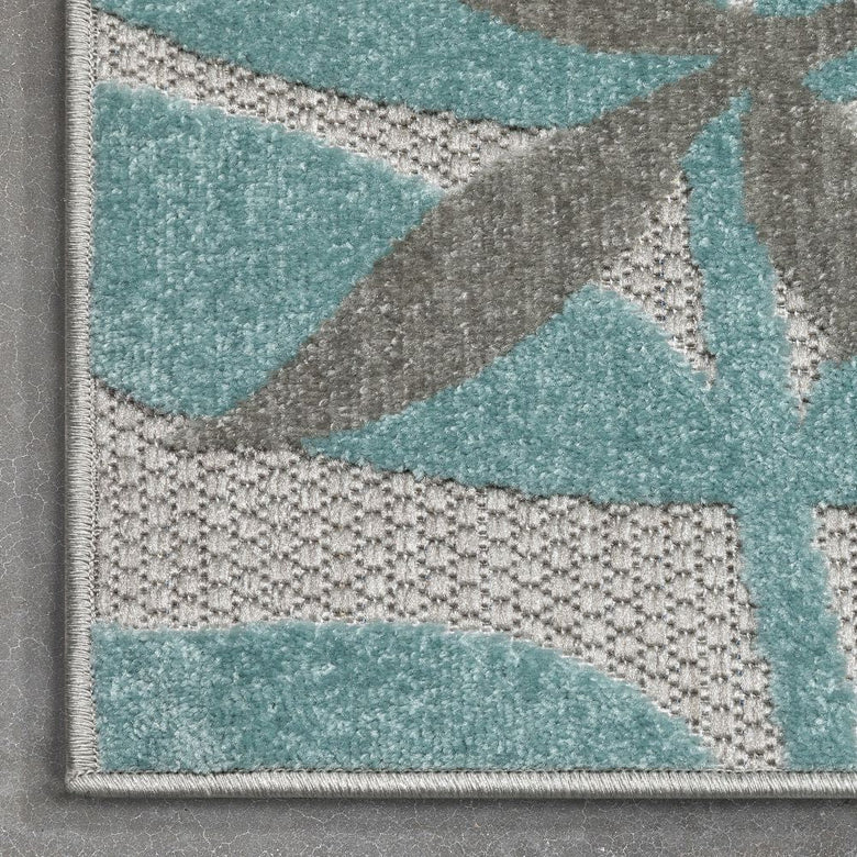 Mariah Grey Tropical Indoor Outdoor Rug DO-517