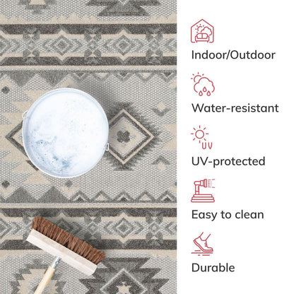 Mamba Grey Modern Indoor Outdoor Rug DO-58