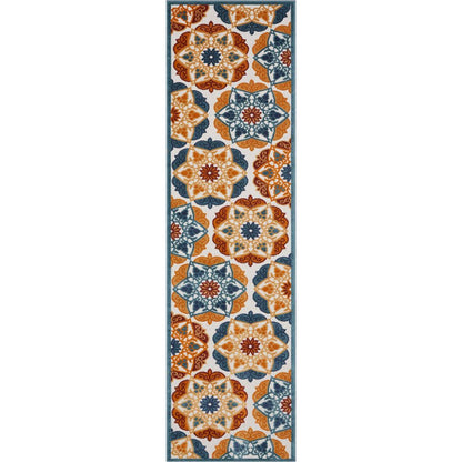 Cabo Floral Bold Multi-Color Indoor/Outdoor High-Low Rug DO-564