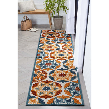 Cabo Floral Bold Multi-Color Indoor/Outdoor High-Low Rug DO-564