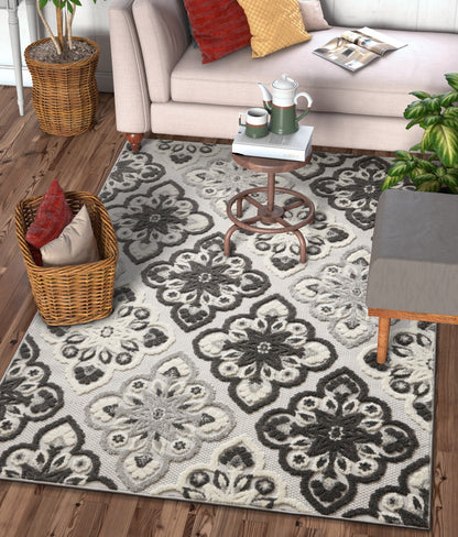 Devotion Grey Modern Indoor Outdoor Rug DO-78