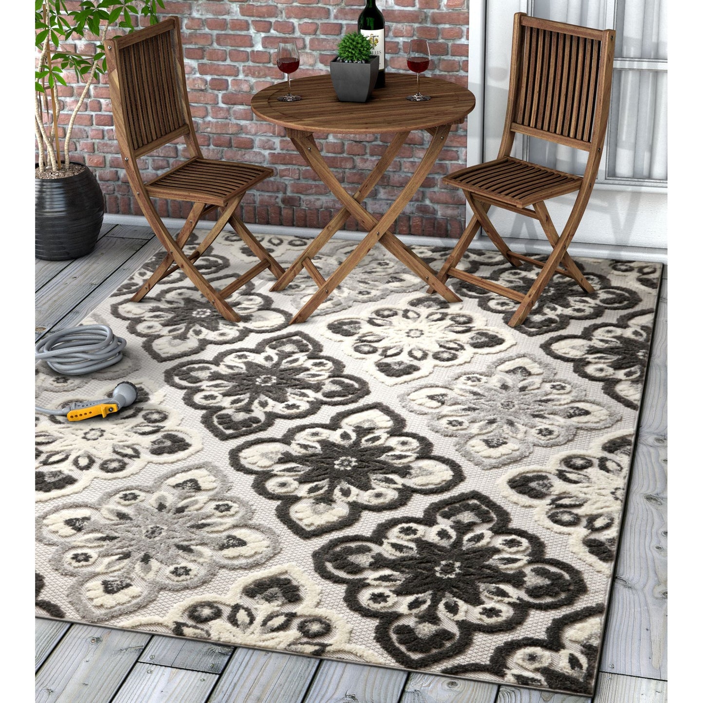 Devotion Grey Modern Indoor Outdoor Rug DO-78