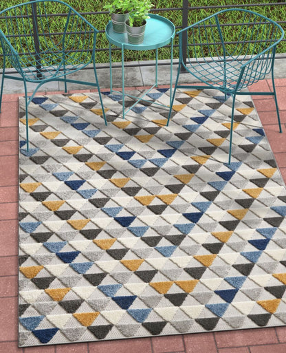 Dream Blue Modern Indoor Outdoor Rug DO-94