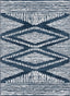 Aosta Tribal Diamond Pattern Blue Rug DU-134