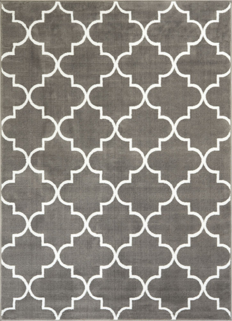 Elle's Lattice Grey Modern Rug DU-27