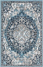 Granada Transitional Oriental Medallion Pattern Blue Rug DU-84