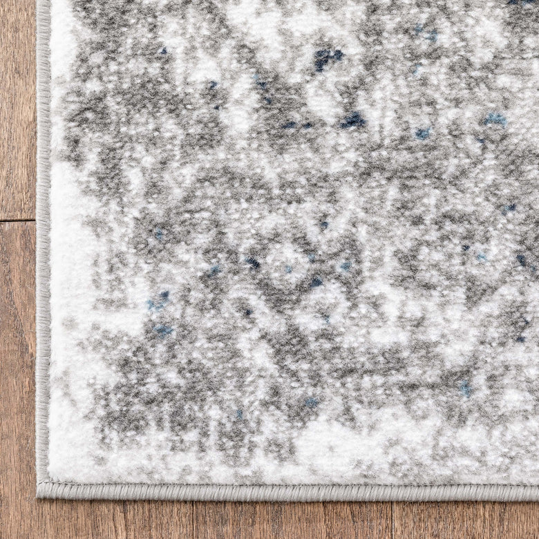 Trieste Vintage Floral Medallion Pattern Ivory Grey Rug DU-92