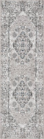 Trieste Vintage Floral Medallion Pattern Ivory Grey Rug DU-92