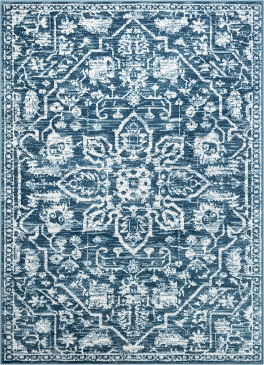 Disa Vintage Medallion Light Blue Soft Rug DZ-06