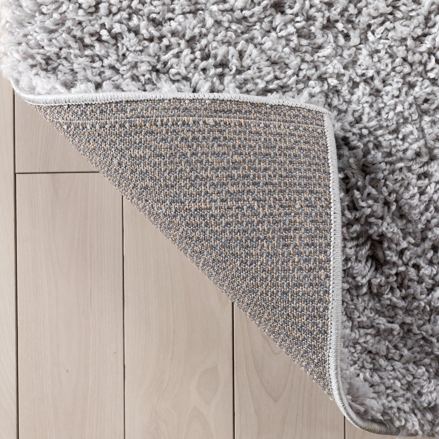 Emerson Modern Solid Light Grey Thick & Soft Shag Rug ELL-17