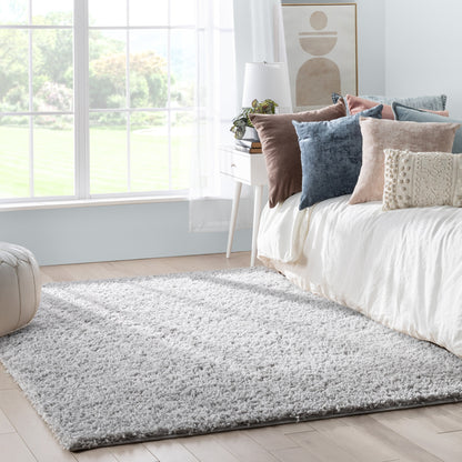 Emerson Modern Solid Light Grey Thick & Soft Shag Rug ELL-17