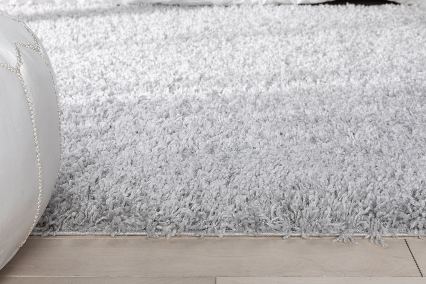 Emerson Modern Solid Light Grey Thick & Soft Shag Rug ELL-17