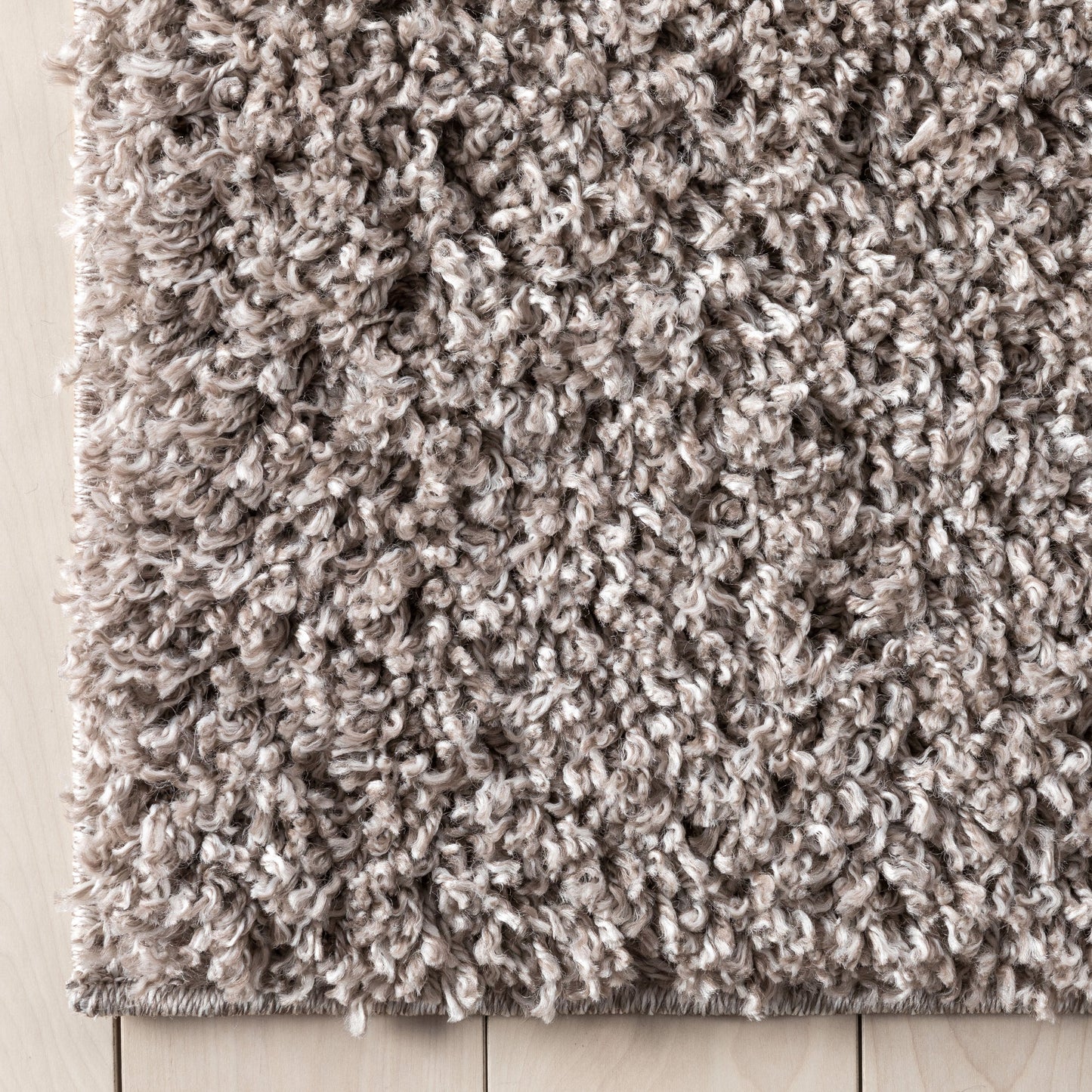 Emerson Modern Solid Taupe Thick & Soft Shag Rug ELL-18