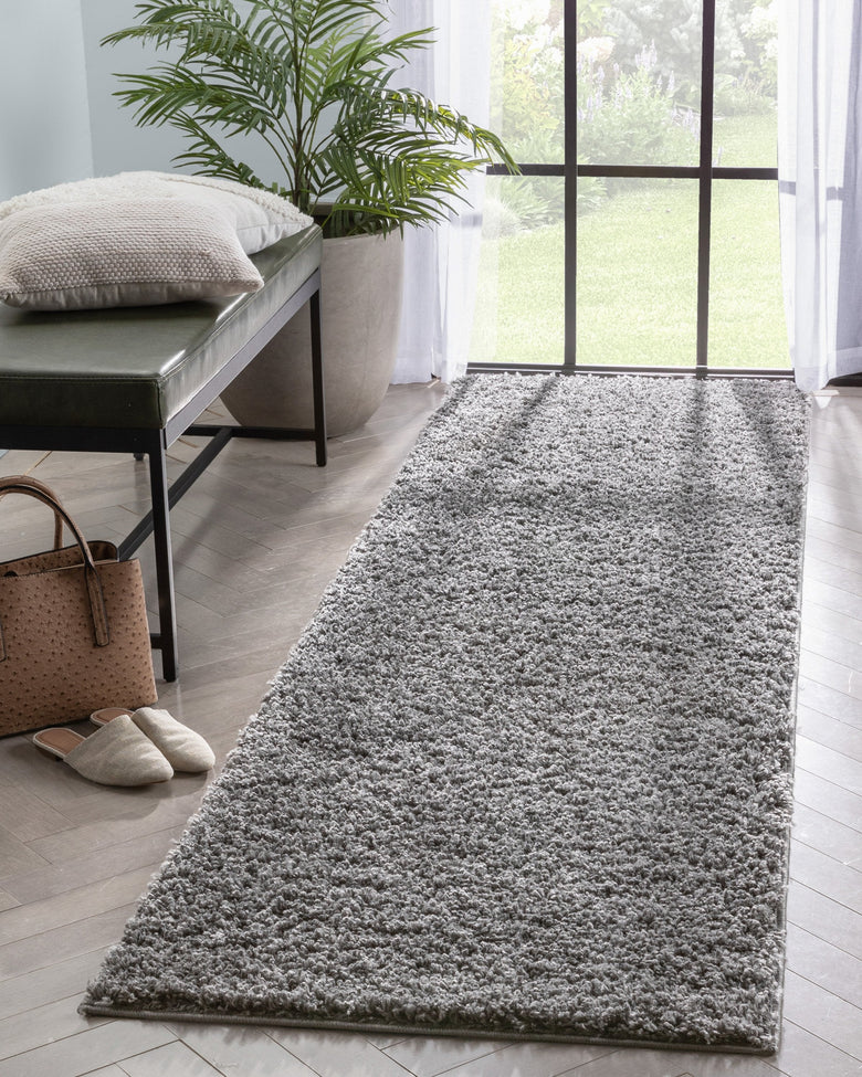 Emerson Modern Solid Dark Grey Thick & Soft Shag Rug ELL-23