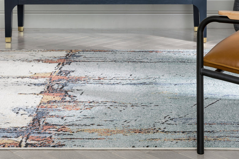 Gela Abstract Paintsplash Light Blue Rug ENV-136