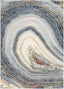 Aversa Geometric Abstract Waves Blue Rug ENV-144