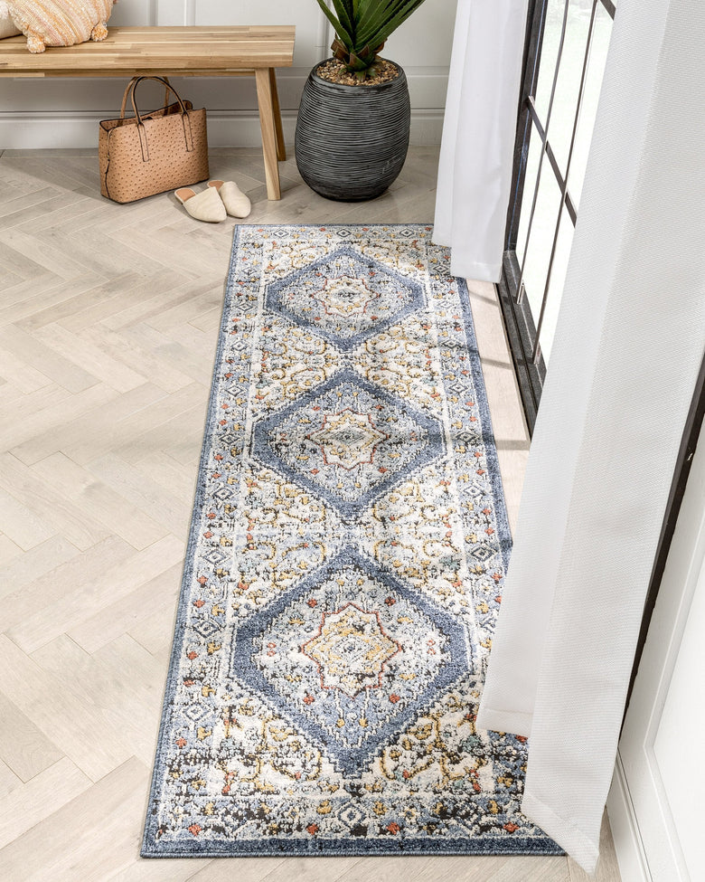 Messina Vintage Oriental Medallion Blue Rug ENV-14