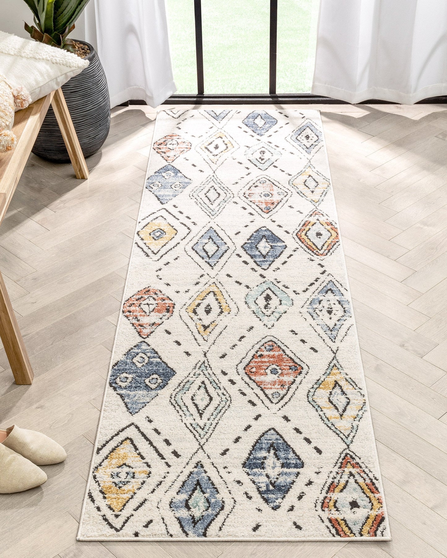 Cesena Tribal Moroccan Diamond Ivory Rug ENV-32