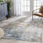 Modica Geometric Abstract Pattern Ivory Blue Rug ENV-62