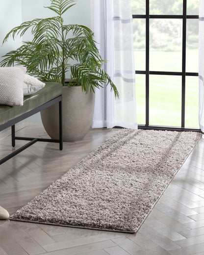 Emerson Modern Solid Taupe Thick & Soft Shag Rug ELL-18