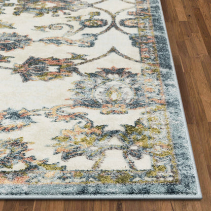 Atlas Vintage Bohemian Oriental Floral Blue Rug FA-44