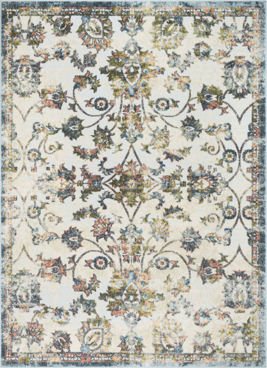 Atlas Vintage Bohemian Oriental Floral Blue Rug FA-44