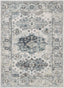 Novalie Vintage Patchwork Botanical Border Blue Rug FA-54