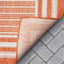 Frankie Modern Stripes Indoor/Outdoor Orange Textured Rug FAL-29