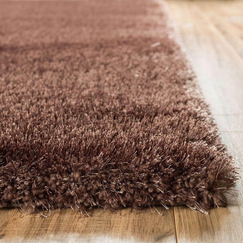 Liza Taupe Brown  Plush Shag Rug FE-18